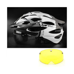 Ultralight Road Cycling Helmet With Taillight Red and Visor Sport Helmet - Color 3