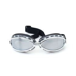 Retro Motorcycle Goggles Vintage Moto Driving Glasses Classic Goggles - A-Silver