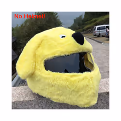 Motorcycle Helmet Cartoons Plush Helmet Protective Cover Helmet Full Face - C