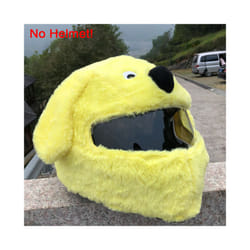 Motorcycle Helmet Cartoons Plush Helmet Protective Cover Helmet Full Face - C