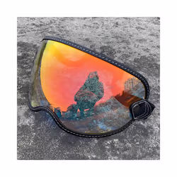 Universal Motorcycle Bubble Shield Helmet Lens Full Face Helmet Sunglasses - Revo Clear Red