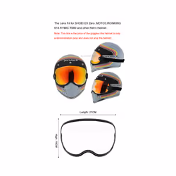Universal Motorcycle Bubble Shield Helmet Lens Full Face Helmet Sunglasses - Revo Clear Red