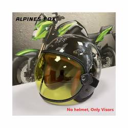 Universal Motorcycle Helmet Bubble Shield Visor Lens Sunglasses Goggles - Yellow