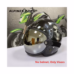 Universal Motorcycle Helmet Bubble Shield Visor Lens Sunglasses Goggles - Silver