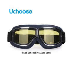 Windproof Motorcycle Helmet Glasses Leather Safety Protective Anti-glare - B2-Yellow Lens