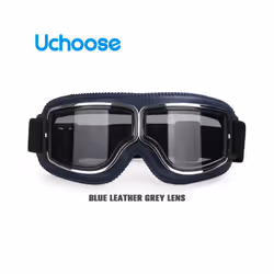 Windproof Motorcycle Helmet Glasses Leather Safety Protective Anti-glare - B2-Grey Lens