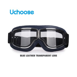 Windproof Motorcycle Helmet Glasses Leather Safety Protective Anti-glare - B2-Clear Lens