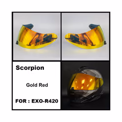 Capacete SCORPION EXO-R420 Helmet Visor Shield Lens Motorcycle Accessories - Red Gold