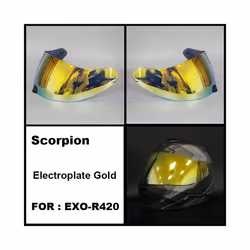 Capacete SCORPION EXO-R420 Helmet Visor Shield Lens Motorcycle Accessories - Gold