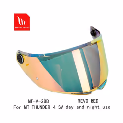 MT replacement face shield for model THUNDER 4 SV helmet MT-V-28B helmet - REVO RED