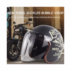 Universal Motorcycle Helmet Visor Lens Windshield Protective Cover 3-Snap - Tea Color