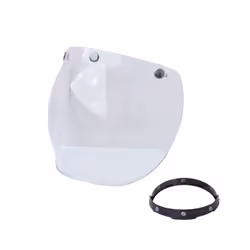 Anti Fog Bubble Visor 3-Snap Windshield Motorcycles Helmet-Lens+Frame - T