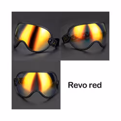 Universal Motorcycle Helmet Bubble Shield Visor Lens Sunglasses Goggles - L2-Revo red