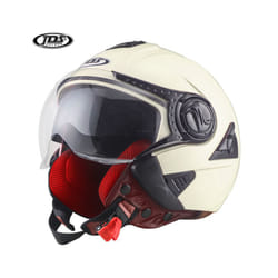 Motorcycle Helmet Men Summer Double Lens Moto Helmet Open Face Motocross - L, 622 Creamy White