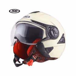 Motorcycle Helmet Men Summer Double Lens Moto Helmet Open Face Motocross - M, 622 Creamy White