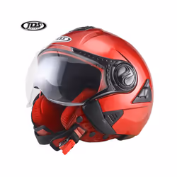 Motorcycle Helmet Men Summer Double Lens Moto Helmet Open Face Motocross - L, 622 Brigh Red