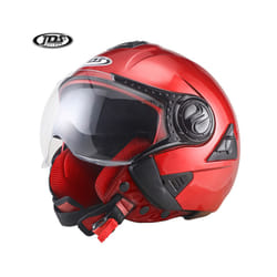 Motorcycle Helmet Men Summer Double Lens Moto Helmet Open Face Motocross - M, 622 Brigh Red
