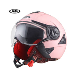Motorcycle Helmet Men Summer Double Lens Moto Helmet Open Face Motocross - M, 622 Matte Red Helmet