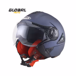 Motorcycle Helmet Men Summer Double Lens Moto Helmet Open Face Motocross - M, 622 Matte Red Helmet