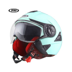 Motorcycle Helmet Men Summer Double Lens Moto Helmet Open Face Motocross - M, 622 Green