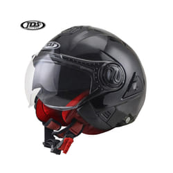 Motorcycle Helmet Men Summer Double Lens Moto Helmet Open Face Motocross - M, 622 Brigh Black