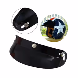 Hot Universal 3 Snap Visor Face Shield Lens For Motorcycle Helmets Open - Black