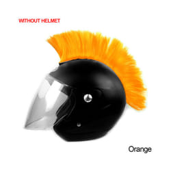 Mohawk Helmet Wig Cuttable Helmet Decorations Wigs Cockscomb Motocross - Orange