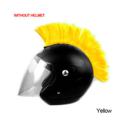 Mohawk Helmet Wig Cuttable Helmet Decorations Wigs Cockscomb Motocross - Yellow