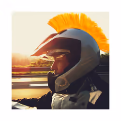 Mohawk Helmet Wig Cuttable Helmet Decorations Wigs Cockscomb Motocross - Yellow