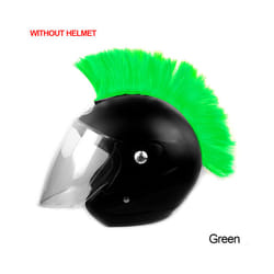 Mohawk Helmet Wig Cuttable Helmet Decorations Wigs Cockscomb Motocross - Green