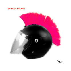 Mohawk Helmet Wig Cuttable Helmet Decorations Wigs Cockscomb Motocross - Pink
