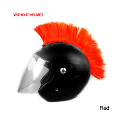 Mohawk Helmet Wig Cuttable Helmet Decorations Wigs Cockscomb Motocross - Red