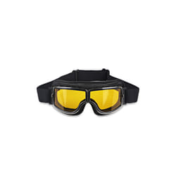 Foldable Retro Motocross Goggles Vintage Leather Motorcycle Glasses Windproof - Yellow Lenses