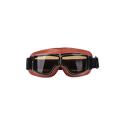 Foldable Retro Motocross Goggles Vintage Leather Motorcycle Glasses Windproof - Brown Lenses 2