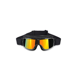 Foldable Retro Motocross Goggles Vintage Leather Motorcycle Glasses Windproof - MULTI Lenses 1