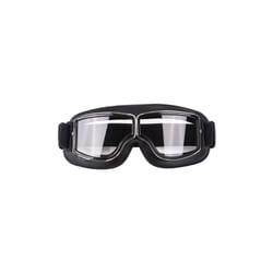 Foldable Retro Motocross Goggles Vintage Leather Motorcycle Glasses Windproof - Transparent lens
