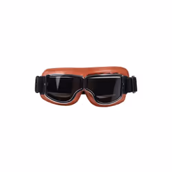 Foldable Retro Motocross Goggles Vintage Leather Motorcycle Glasses Windproof - Grey Lenses 2