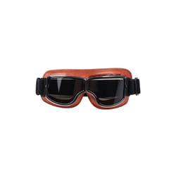 Foldable Retro Motocross Goggles Vintage Leather Motorcycle Glasses Windproof - Grey Lenses 2