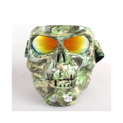 Skull Face Mask With Goggles Motorcycle Dust Masks Helmet Moto Casco Cycling - Black