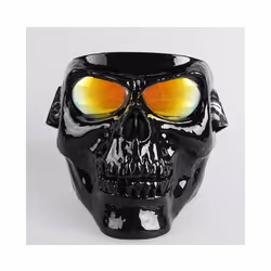 Skull Face Mask With Goggles Motorcycle Dust Masks Helmet Moto Casco Cycling - Auburn