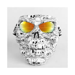 Skull Face Mask With Goggles Motorcycle Dust Masks Helmet Moto Casco Cycling - Beige