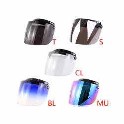 Open Face Helmet Visor Motorcycle Helmet Bubble Visor Lens Bubble Shield - Blue