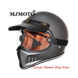 Retro Motorcycle Goggles Full Face Helmets Lens Glasses Motorcycle Helmet - Clear