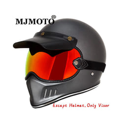 Retro Motorcycle Goggles Full Face Helmets Lens Glasses Motorcycle Helmet - Revo Red