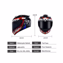Men's Motorcycle Helmet For Women Full Face Man Single Lens Moto Helmet - xxxL, E017