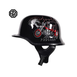 Motorcycle DOT German Style Half Helmet + Goggles for H-arley Biker Pilot - xL, 8