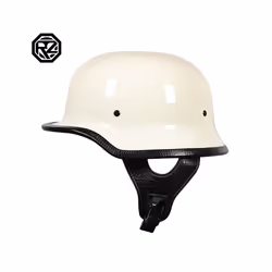 Motorcycle DOT German Style Half Helmet + Goggles for H-arley Biker Pilot - xL, 2