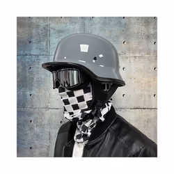 Motorcycle DOT German Style Half Helmet + Goggles for H-arley Biker Pilot - M, 3