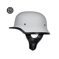 Motorcycle DOT German Style Half Helmet + Goggles for H-arley Biker Pilot - M, 7