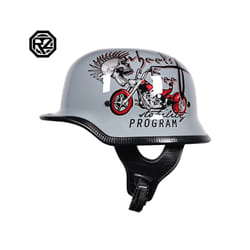Motorcycle DOT German Style Half Helmet + Goggles for H-arley Biker Pilot - M, 9